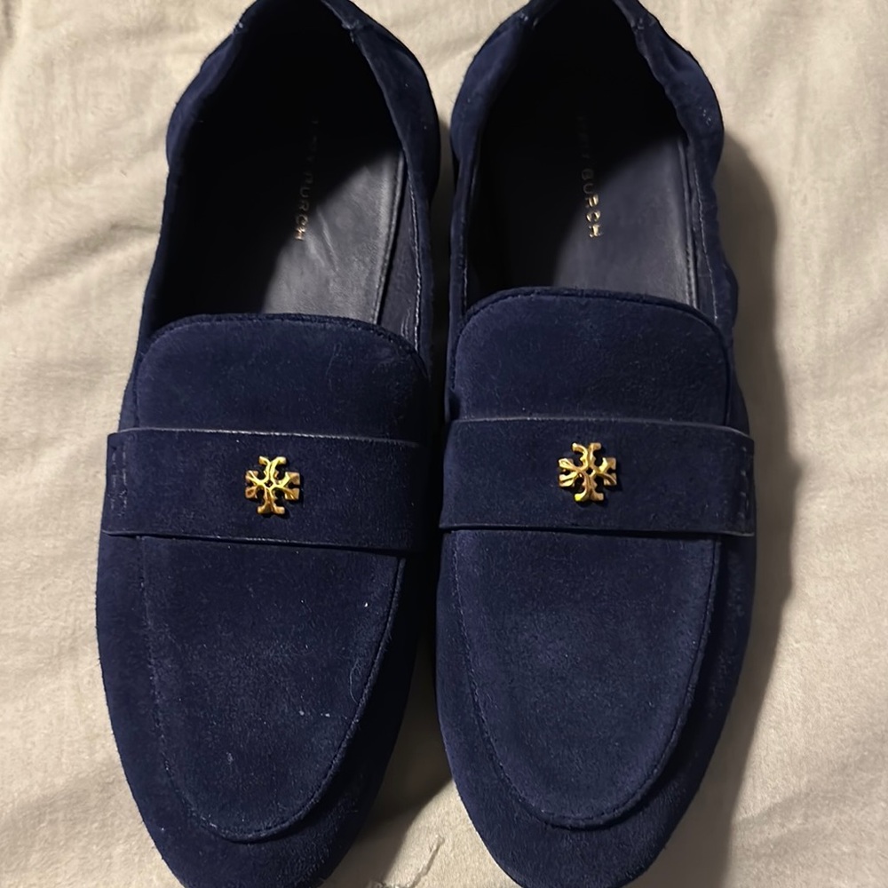 Tory Burch Classic Ballet Loafers - the color is Midnight Sapphire